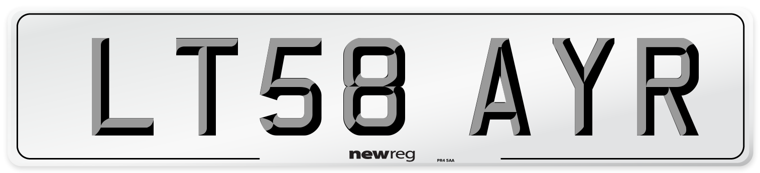 LT58 AYR Number Plate from New Reg